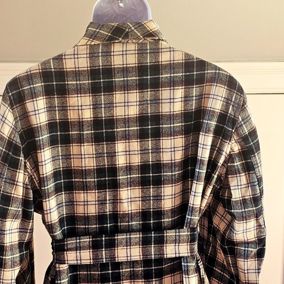 Vintage Pendleton Mens Wool Plaid Tartan Robe With Belted Waist & Shawl Collar - Picture 9 of 11